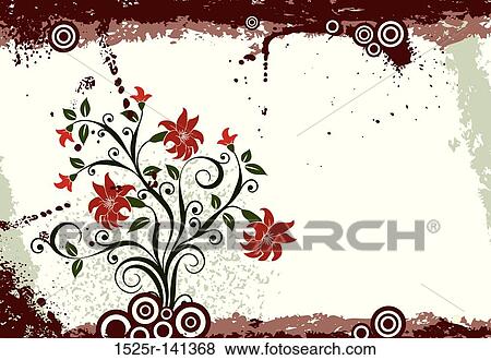 Grunge floral background, vector View Large Illustration Stock Illustration - Grunge floral background, vector. Fotosearch