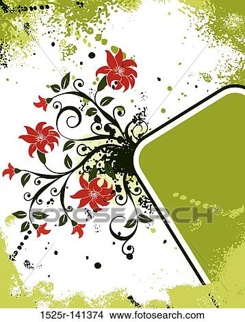 Grunge floral background, vector View Large Illustration Stock Illustration - Grunge floral background, vector. Fotosearch