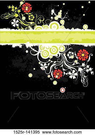 Grunge floral background, vector View Large Illustration Stock Illustration - Grunge floral background, vector. Fotosearch