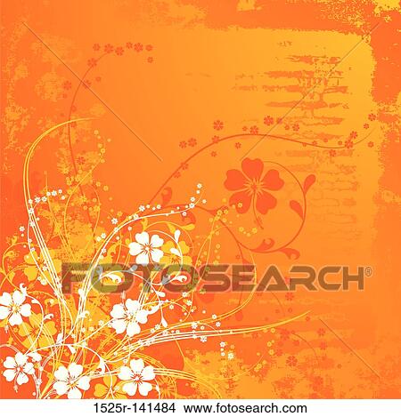 Grunge floral background, vector View Large Illustration Stock Illustration - Grunge floral background, vector. Fotosearch