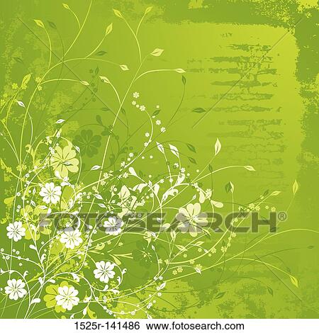 Grunge floral background, vector View Large Illustration Stock Illustration - Grunge floral background, vector. Fotosearch