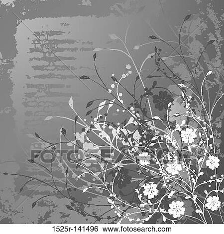Stock Illustration - Grunge floral background, vector. Fotosearch
