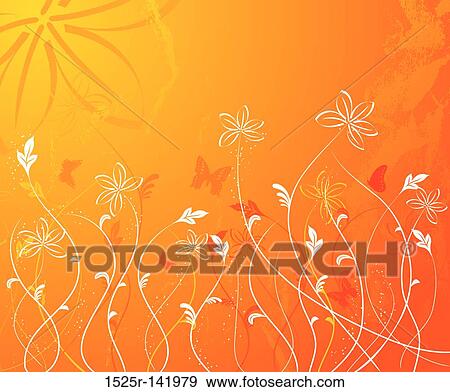 Grunge floral background, vector View Large Illustration Stock Illustration - Grunge floral background, vector. Fotosearch