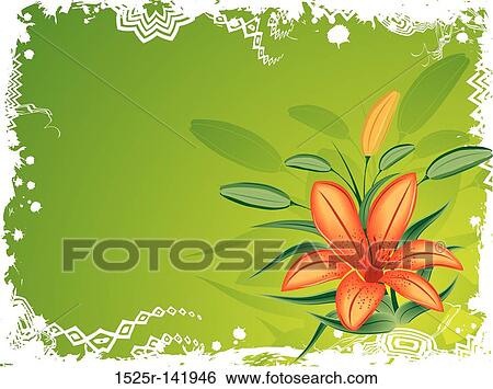 Grunge floral background with blots, vector View Large Illustration Stock Illustration - Grunge floral background with blots, vector. Fotosearch