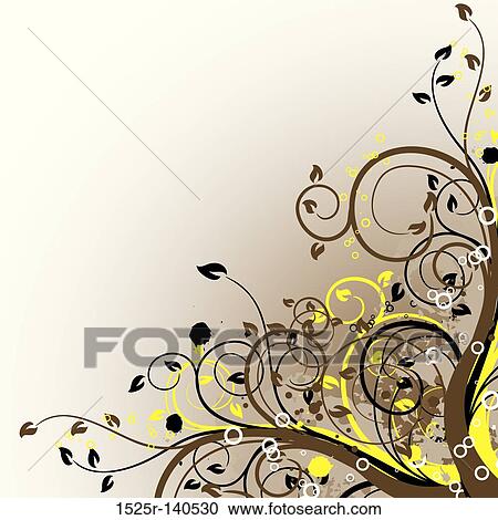 Clipart - Grunge floral backgrounds, vector. Fotosearch