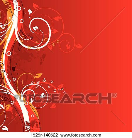 Drawing - Grunge floral backgrounds, vector. Fotosearch