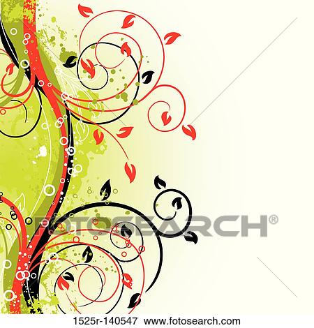 Stock Illustration - Grunge floral backgrounds, vector. Fotosearch