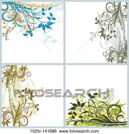Stock Illustration - Grunge floral backgrounds, vector. Fotosearch
