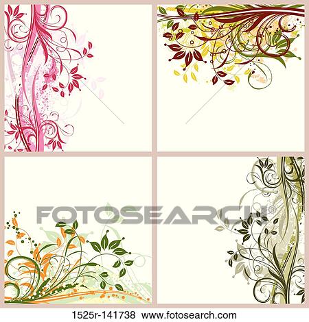 Stock Illustration - Grunge floral backgrounds, vector. Fotosearch