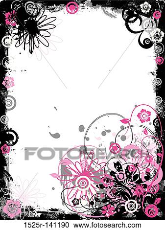Grunge floral border, vector View Large Illustration Clipart - Grunge floral border, vector. Fotosearch