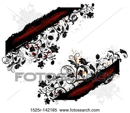 Stock Illustration - Grunge floral chaos. Fotosearch