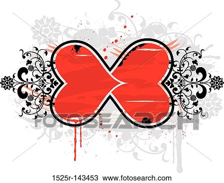 Drawing - Grunge floral frame. Fotosearch