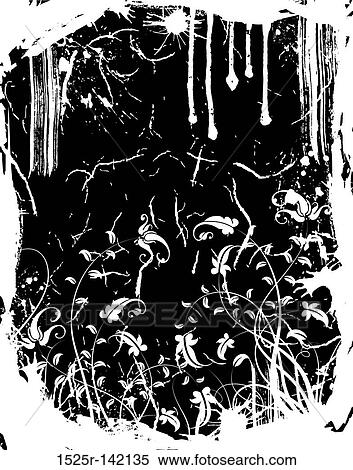 Grunge floral frame View Large Illustration Stock Illustration - Grunge floral frame. Fotosearch