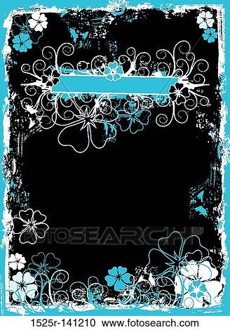 Grunge floral frame, vector View Large Illustration Clipart - Grunge floral frame, vector. Fotosearch