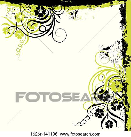 Grunge floral frame, vector View Large Illustration Stock Illustration - Grunge floral frame, vector. Fotosearch