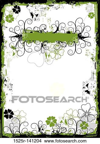 Grunge floral frame, vector View Large Illustration Stock Illustration - Grunge floral frame, vector. Fotosearch