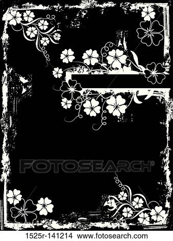 Grunge floral frame, vector View Large Illustration Stock Illustration - Grunge floral frame, vector. Fotosearch