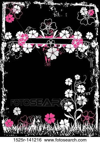 Grunge floral frame, vector View Large Illustration Stock Illustration - Grunge floral frame, vector. Fotosearch