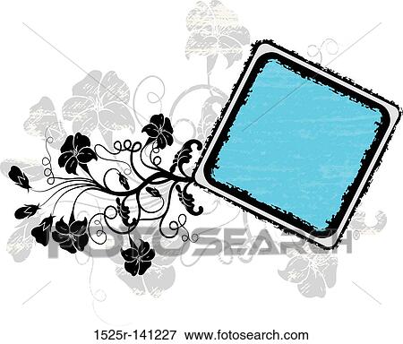 Grunge floral frame, vector View Large Illustration Stock Illustration - Grunge floral frame, vector. Fotosearch