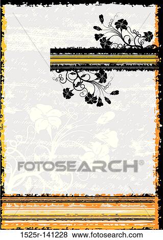Grunge floral frame, vector View Large Illustration Stock Illustration - Grunge floral frame, vector. Fotosearch