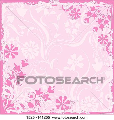 Stock Illustration - Grunge floral frame, vector. Fotosearch