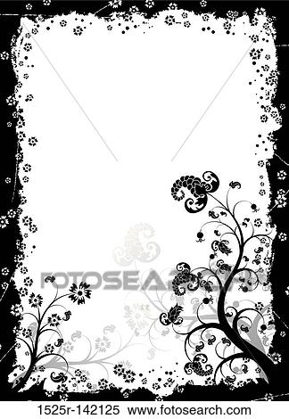 Grunge floral frame, vector View Large Illustration Stock Illustration - Grunge floral frame, vector. Fotosearch