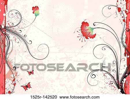 Grunge flower background View Large Illustration Clipart - Grunge flower background. Fotosearch
