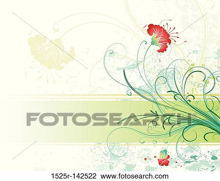 Grunge flower background View Large Illustration Drawing - Grunge flower background. Fotosearch