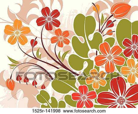 Grunge flower background View Large Illustration Stock Illustration - Grunge flower background. Fotosearch
