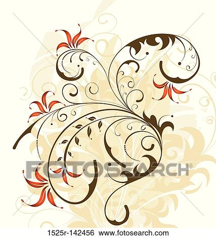 Grunge flower background View Large Illustration Stock Illustration - Grunge flower background. Fotosearch