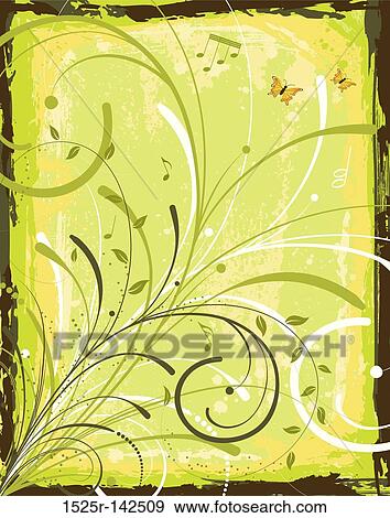Stock Illustration - Grunge flower background. Fotosearch