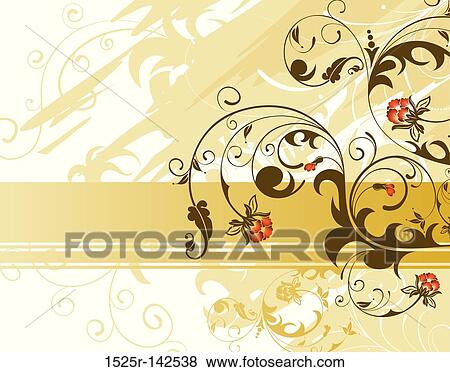 Stock Illustration - Grunge flower background. Fotosearch