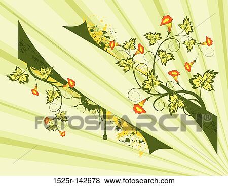 Stock Illustration - Grunge flower background. Fotosearch