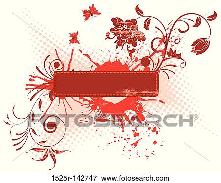 Stock Illustration - Grunge flower background. Fotosearch