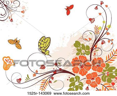 Grunge flower background View Large Illustration Stock Illustration - Grunge flower background. Fotosearch