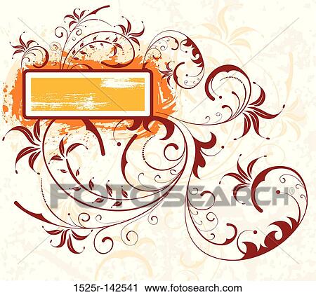 Grunge flower frame View Large Illustration Clip Art - Grunge flower frame. Fotosearch