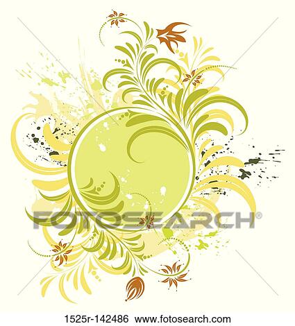 Grunge flower frame View Large Illustration Stock Illustration - Grunge flower frame. Fotosearch