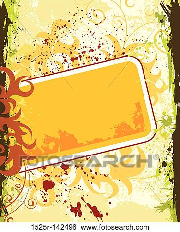 Grunge flower frame View Large Illustration Stock Illustration - Grunge flower frame. Fotosearch