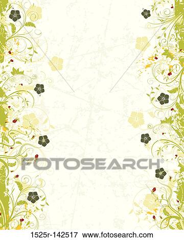 Grunge flower frame View Large Illustration Stock Illustration - Grunge flower frame. Fotosearch