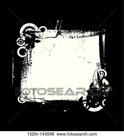 Grunge frame floral 001 View Large Illustration Stock Illustration - Grunge frame floral 001. Fotosearch