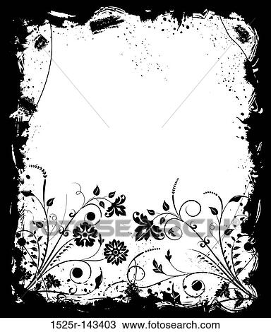 Grunge frame flower, elements for design, vector View Large Illustration Drawing - Grunge frame flower, elements for design, vector. Fotosearch
