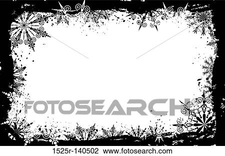Grunge snowflakes frame, vector View Large Illustration Drawing - Grunge snowflakes frame, vector. Fotosearch