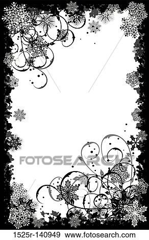 Stock Illustration - Grunge snowflakes frame, vector. Fotosearch