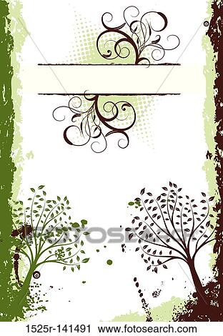 Grunge tree background, vector View Large Illustration Clip Art - Grunge tree background, vector. Fotosearch
