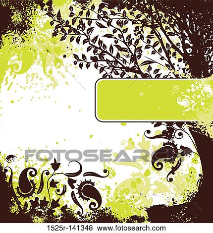 Stock Illustration - Grunge tree background, vector. Fotosearch