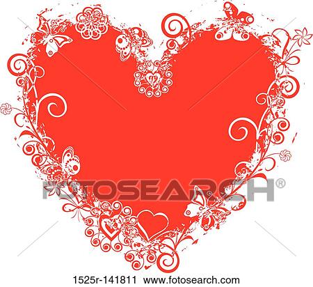 Grunge valentine frame, heart, vector View Large Illustration Clip Art - Grunge valentine frame, heart, vector. Fotosearch
