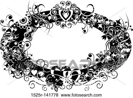 Stock Illustration - Grunge valentine frame, illustration. Fotosearch