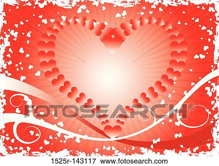 Stock Illustration - Grunge valentines background, vector. Fotosearch