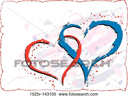 Grunge valentines background with hearts, vector View Large Illustration Stock Illustration - Grunge valentines background with hearts, vector. Fotosearch