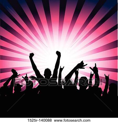 Happy Party Crowd! View Large Illustration Stock Illustration - Happy Party Crowd!. Fotosearch
